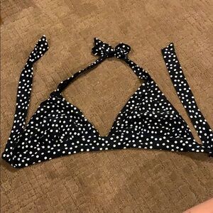 Black and White polka dot bikini top